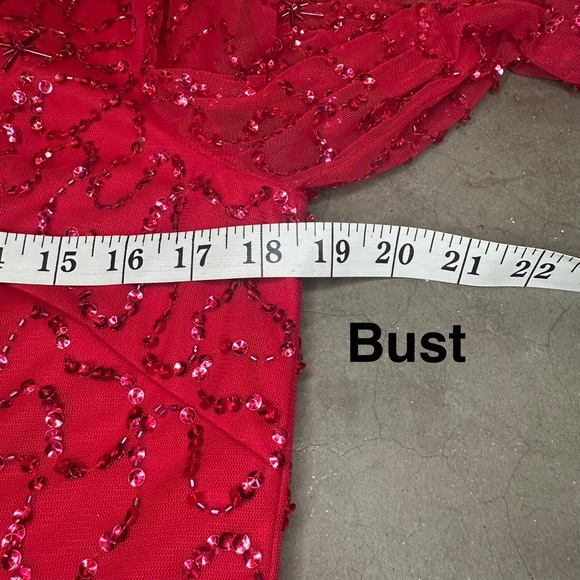 Adrianna Papell- Papelll Studio Beaded Midi Cocktail Party Dress Sz 14 - Picture 8 of 13